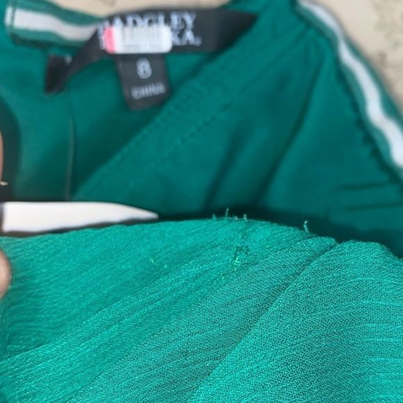 Badgley Mischka Designer Green Chiffon Gown Sweetheart Neckline - Picture 12 of 12